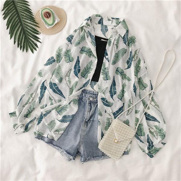 フリーサイズ アロハシャツ レディース アロハ柄 上着 夏 シフォン シンプルデザイン ハワイアン 開襟シャツ 日焼け止め オープンカラの通販はau Pay マーケット Glory Shop