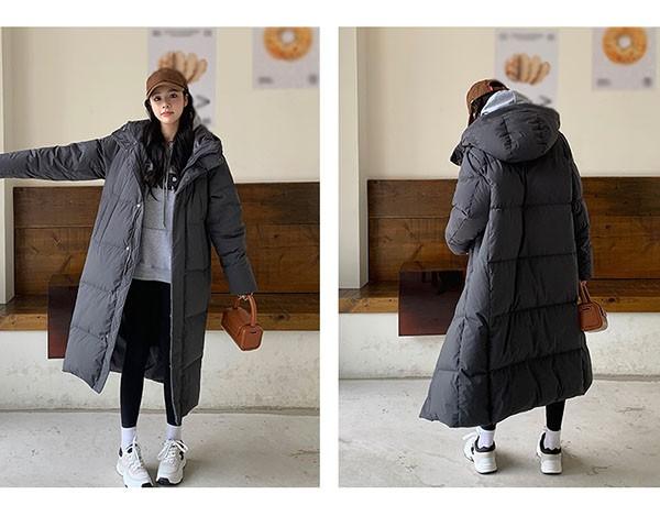 防寒性抜群！ ダウンコート フード付き 90％ダウン レディース