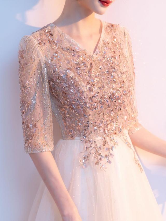 ドレス 大人 ピアノ 発表会 キラキラ ロングドレス ミモレ丈 ショート丈 演奏会 演奏会用ドレス ピアノ発表会 結婚式 高校生 パーティードレス_4