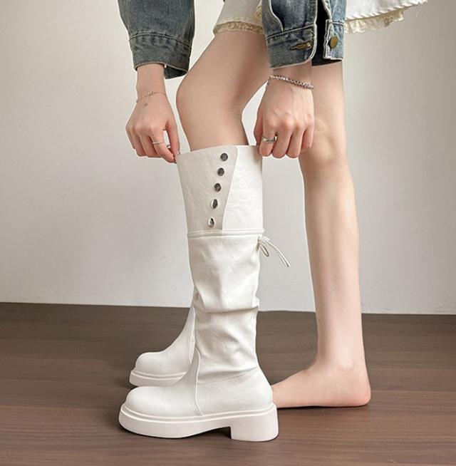 ロングブーツ レディース ブーツ 美脚 シューズ ファッション ロング丈 靴 秋 冬 春 20代 30代 40代 ローヒール スムース 黒 おしゃれ セクシー 可愛い 韓国 ゆったり_8