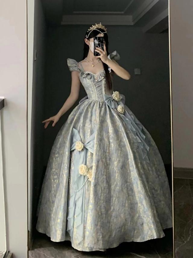 ドレス 大人 ピアノ 発表会 ロングドレス カラードレス ロリータ 大きいサイズ 演奏会 演奏会用ドレス ピアノ発表会 結婚式 高校生 パーティードレス コンクール イブニングドレス ロング グラデーション_2