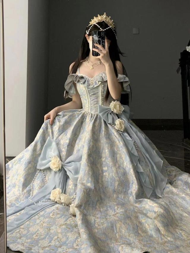 ドレス 大人 ピアノ 発表会 ロングドレス カラードレス ロリータ 大きいサイズ 演奏会 演奏会用ドレス ピアノ発表会 結婚式 高校生 パーティードレス コンクール イブニングドレス ロング グラデーション_3