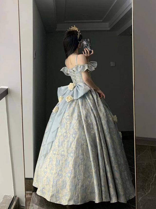 ドレス 大人 ピアノ 発表会 ロングドレス カラードレス ロリータ 大きいサイズ 演奏会 演奏会用ドレス ピアノ発表会 結婚式 高校生 パーティードレス コンクール イブニングドレス ロング グラデーション_4