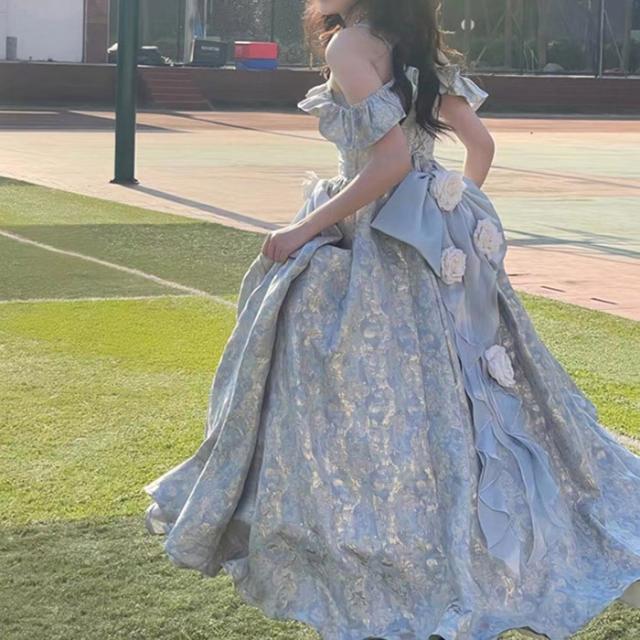 ドレス 大人 ピアノ 発表会 ロングドレス カラードレス ロリータ 大きいサイズ 演奏会 演奏会用ドレス ピアノ発表会 結婚式 高校生 パーティードレス コンクール イブニングドレス ロング グラデーション_6