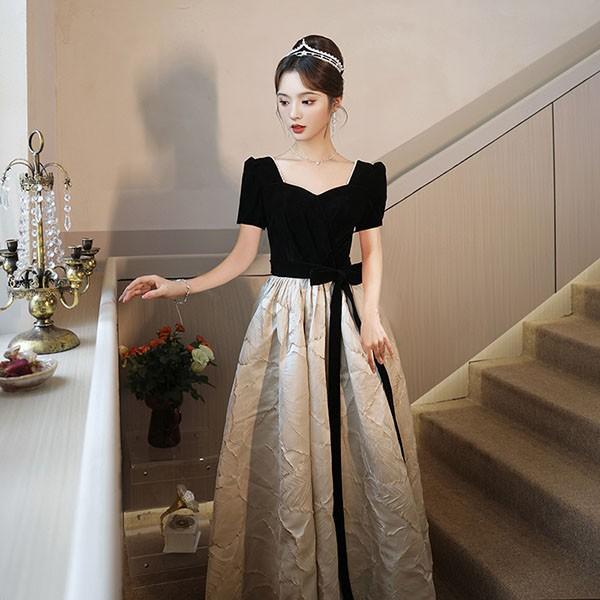 ドレス 大人 ピアノ 発表会 ロングドレス ミモレ丈 演奏会 結婚式 母親 演奏会用ドレス 大きいサイズ 小さいサイズ ロング 袖付き 黒 披露宴 レディース 演奏会ドレス ピアノ発表会 韓国 イブニングドレス パーティードレス ワンピース 二次会 花嫁 dg205n1n1l9_4