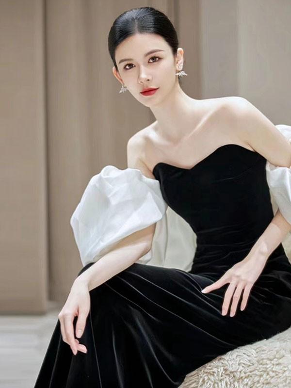 マーメイド ドレス 大人 ピアノ 発表会 ロングドレス 大きいサイズ 小さいサイズ ベアショルダー 演奏会 結婚式 母親 演奏会用ドレス ロング 黒 披露宴 レディース 演奏会ドレス ピアノ発表会 韓国 イブニングドレス パーティードレス ワンピース 二次会 花嫁 dg229n1n1l9_2