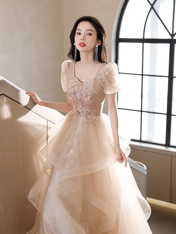 ドレス 大人 キラキラ ピアノ 発表会 ロングドレス 大きいサイズ 袖付き 半袖 演奏会 結婚式 母親 演奏会用ドレス ロング 黒 披露宴 レディース 演奏会ドレス ピアノ発表会 韓国 イブニングドレス パーティードレス ワンピース 二次会 花嫁 dg249n1n1l9_2