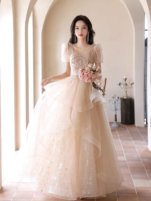 ドレス 大人 キラキラ ピアノ 発表会 ロングドレス 大きいサイズ 袖付き 半袖 演奏会 結婚式 母親 演奏会用ドレス ロング 黒 披露宴 レディース 演奏会ドレス ピアノ発表会 韓国 イブニングドレス パーティードレス ワンピース 二次会 花嫁 dg249n1n1l9_5