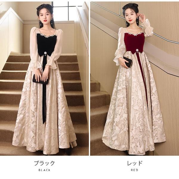 ドレス 大人 ピアノ 発表会 ロングドレス 大きいサイズ 小さいサイズ 袖付き 長袖 演奏会 結婚式 母親 演奏会用ドレス ロング 黒 披露宴 レディース 演奏会ドレス ピアノ発表会 韓国 イブニングドレス パーティードレス ワンピース 二次会 花嫁 dg254n1n1zu_1