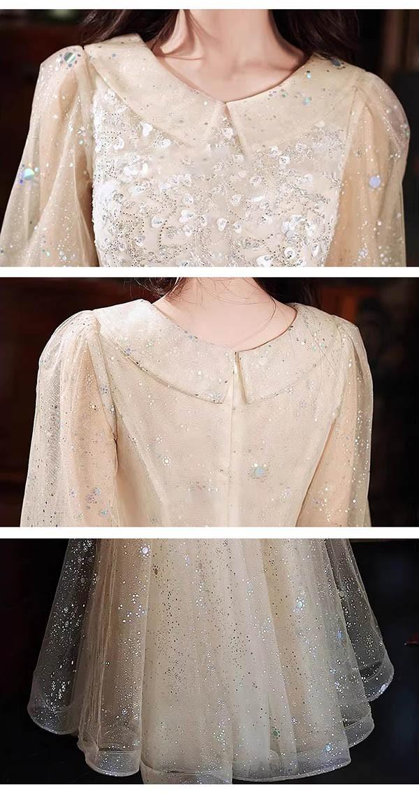 ロングドレス 演奏会 袖付き 高校生 ピアノ 発表会 ミモレ丈 大きい