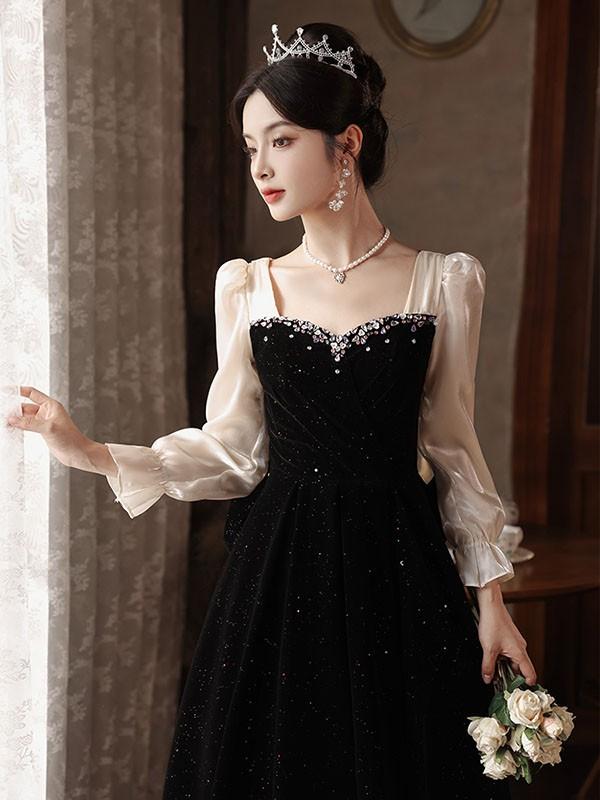 ロングドレス 演奏会 袖付き 大人 ピアノ 発表会 大きいサイズ