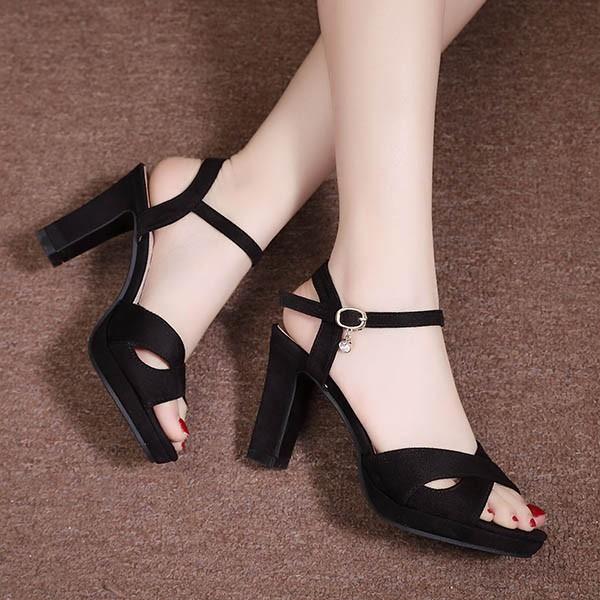 サンダル レディース 太ヒール ストーム 厚底 夏 ベルト 小さいサイズ