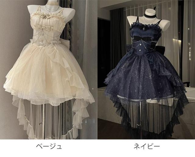 プリンセスドレス ロリータ ワンピース ピアノフィッシュテールドレス