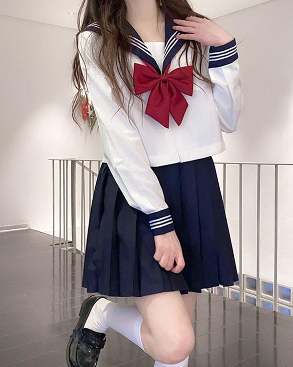 セーラー服 卒業式 女の子 制服 学生制服 3点セット 長袖 女子高生