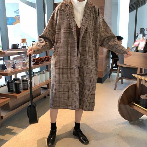 チェスターコート ロングコート 大きいサイズ 秋 冬 チェック柄