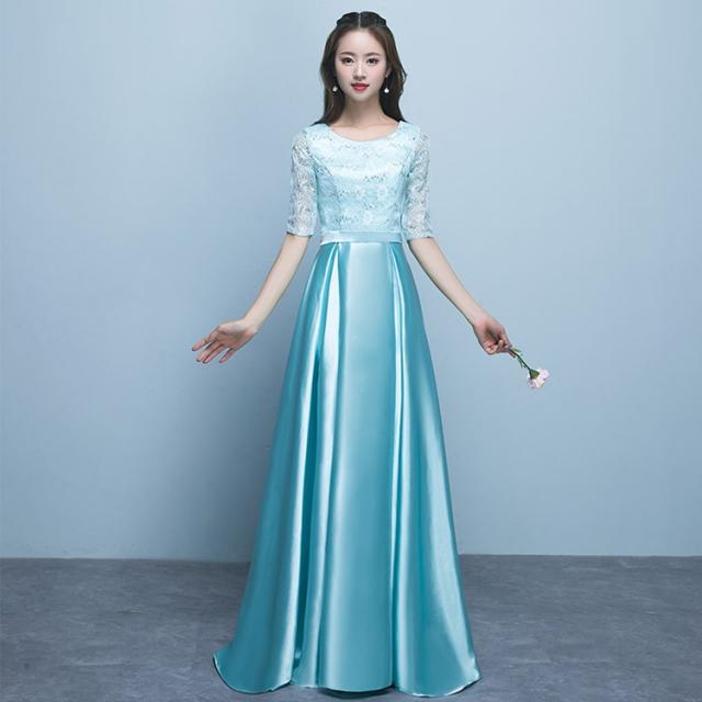 【送料無料】【7サイズ・9カラー】ロングドレス 袖付き 演奏会用 パーティードレス 結婚式 大きいサイズ有 演奏会 成人式 同窓会 演奏会 ドレス 20代 30代 送料無料】【7サイズ・9カラー】ロングドレス 袖付き 演奏会用