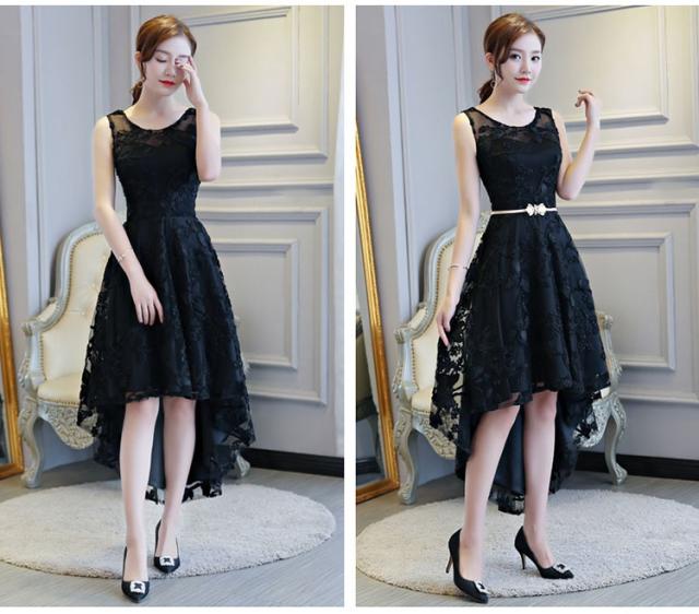 ミモレ丈ドレス 膝丈下ドレス ひざ下ドレス ブラックドレス レース