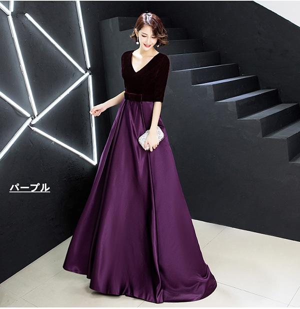 演奏会用ドレス ロングドレス 母親 結婚式 ドレス 大人 ピアノ 発表会 袖付き パーティードレス ロング ベルベット お呼ばれドレス 結婚の通販はau Pay マーケット Glory Shop