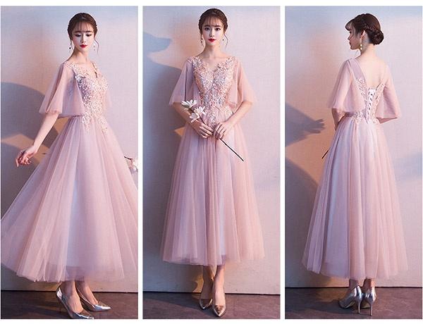 【送料無料】パーティードレス 結婚式 ワンピース 袖あり ドレス フォーマルドレス お呼ばれ 体型カバー ミモレ丈 Vネック フリル袖 透け感 セクシー 大人 ピアノ 発表会 総レース  膝下丈 二次会 送料無料】パーティードレス 結婚式 ワンピース 袖あり ドレス