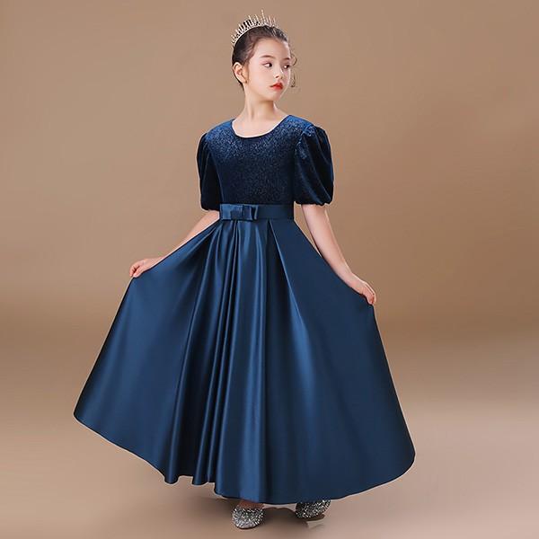 キッズドレス ドレス ピアノ 発表会 ロング 子供ドレス ワンピース お姫様 上品 可愛い エレガント 女の子 結婚式 子供 フォーマル フレア 大人っぽい 誕生日 フレアスカートdb283s1