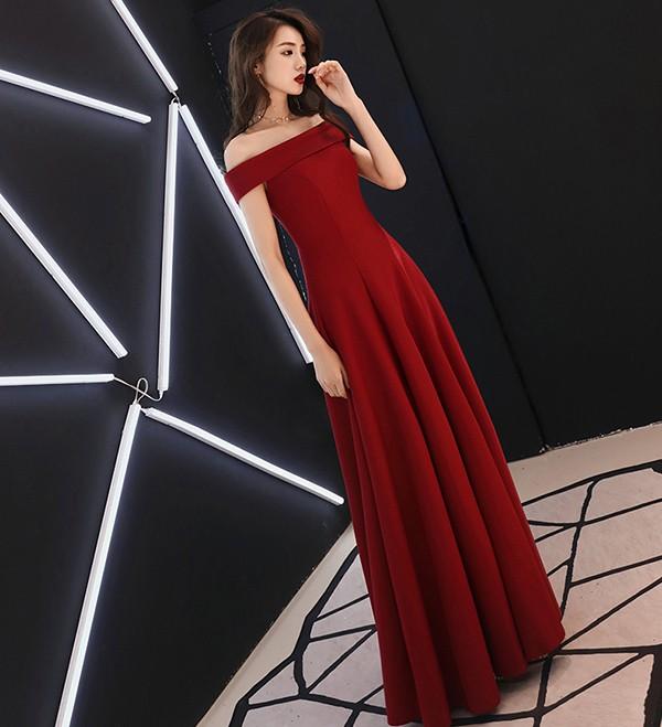 ドレス 大人 ピアノ 発表会 ロングドレス 赤 オフショルダー 演奏会