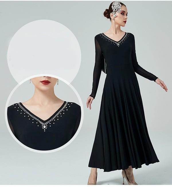 送料無料】社交ダンスドレス 広がる裾 競技用ドレス ダンス衣装 ダンス