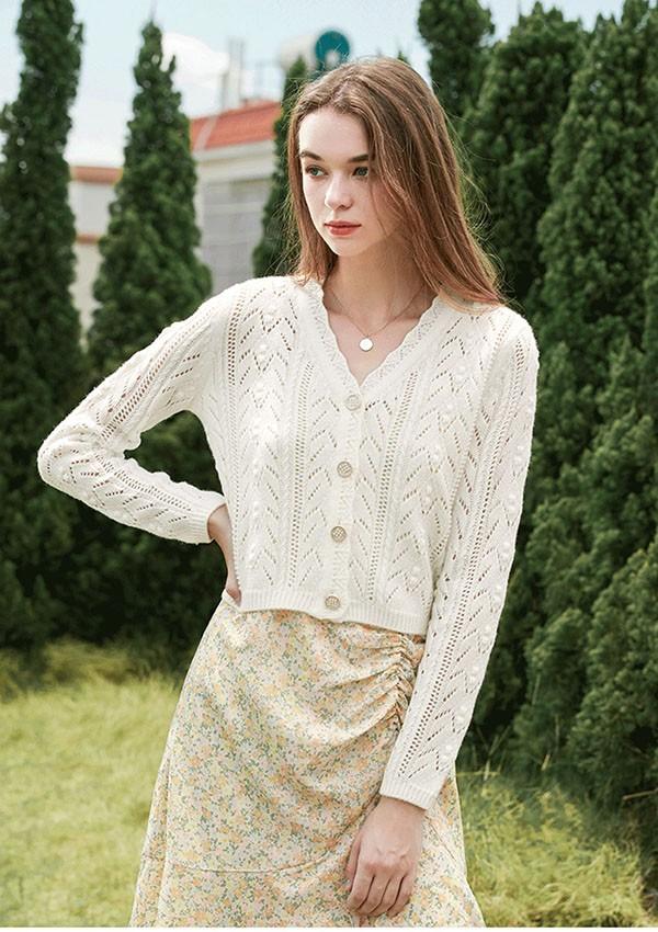 トップス クロシェニット クロシェ編み 秋 春 夏 サマー ニット