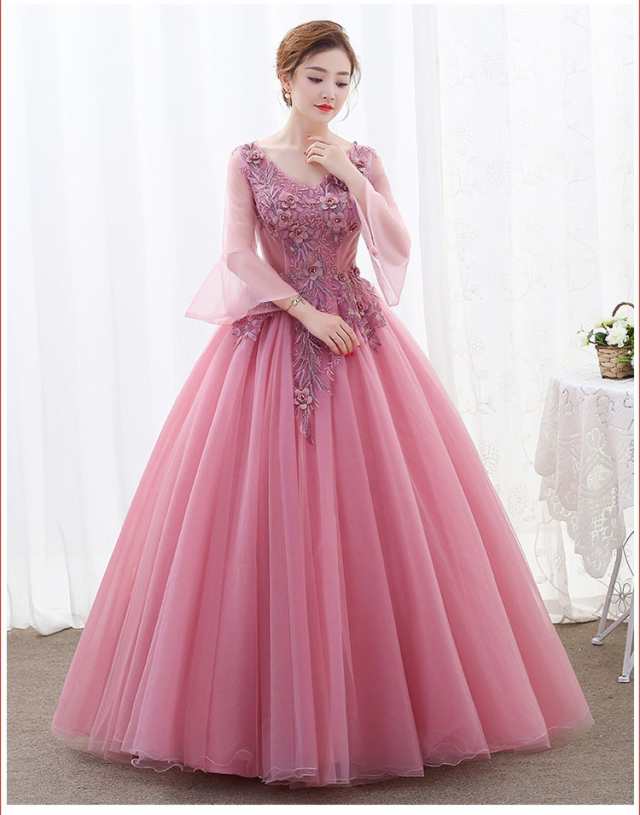 ピンクのロングドレス・ステージ衣装ロングドレス