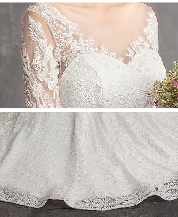 送料無料】花嫁 ウェディングドレス フィッシュテール 小さいサイズ 袖