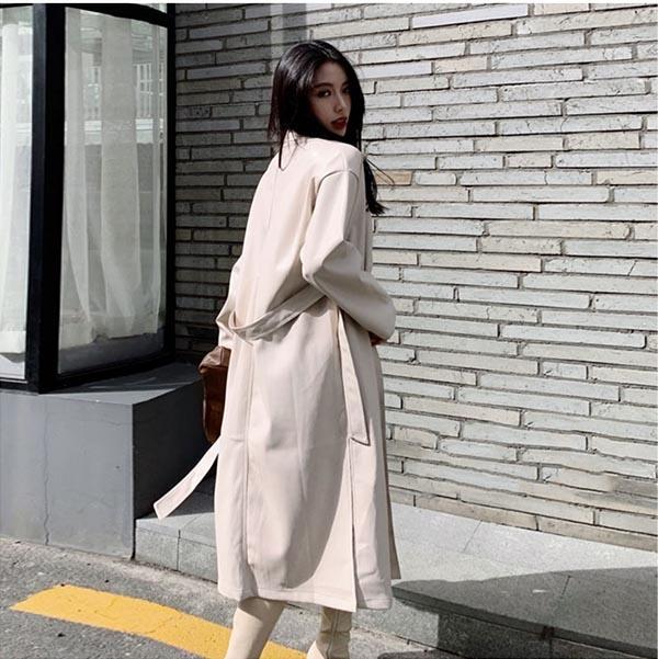 送料無料】PU フェイクレザート レザージャケット ロングジャケット