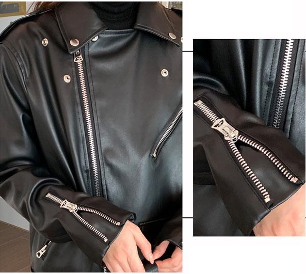 送料無料】PU フェイクレザート ライダースジャケット レザー