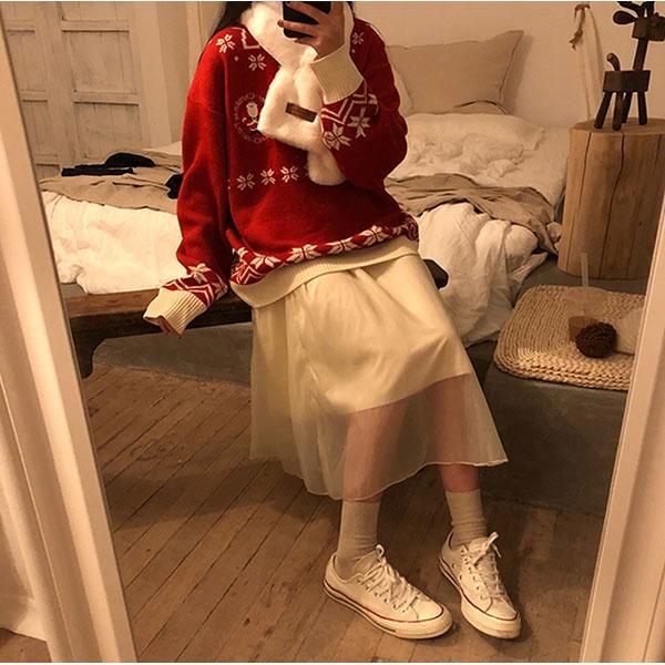クリスマス セーター レディース 長袖 秋冬 レジャーセーター クリスマス風 ニット 親友 プレゼント 可愛い 暖かい レッド ベージュの通販はau Pay マーケット Glory Park