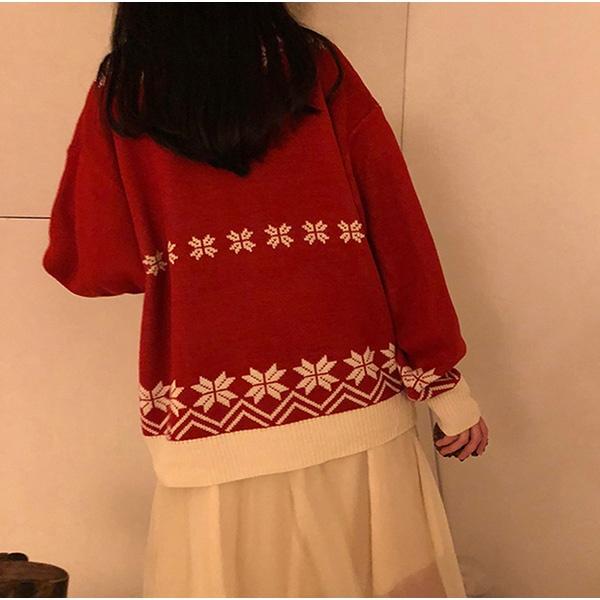 クリスマス セーター レディース 長袖 秋冬 レジャーセーター クリスマス風 ニット 親友 プレゼント 可愛い 暖かい レッド ベージュの通販はau Pay マーケット Glory Park