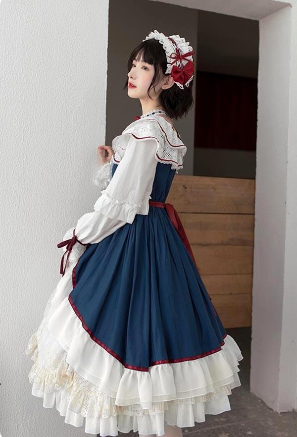 送料無料】ロリータ 森ガール ワンピース Aライン oita 2way オフ