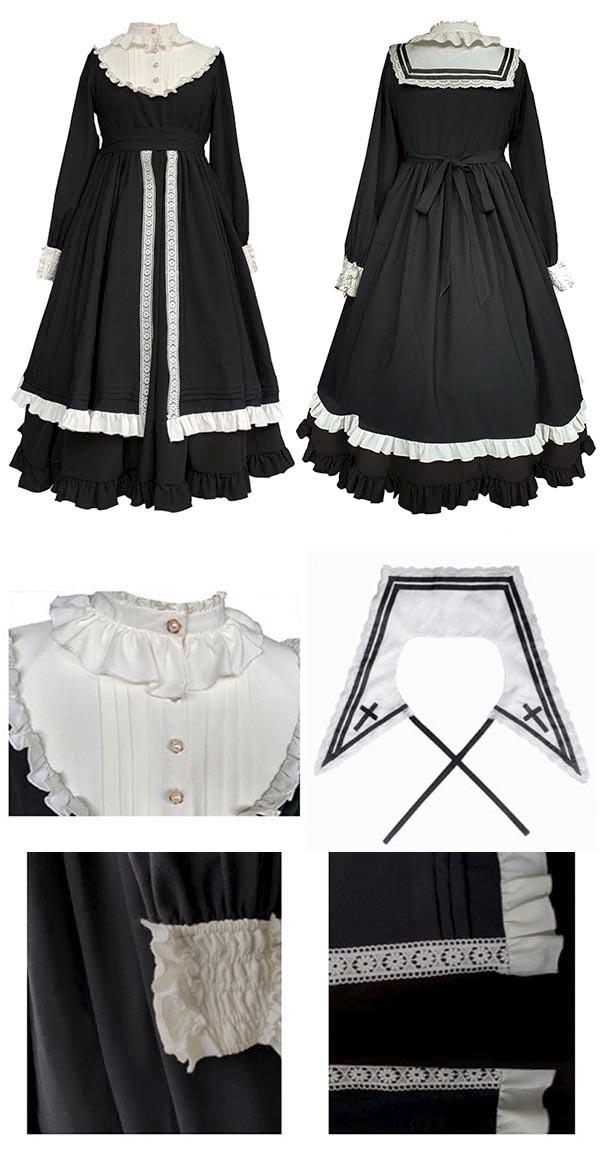 送料無料】ロリータ ゴシック ゴスロリ ワンピース Aライン Lolita