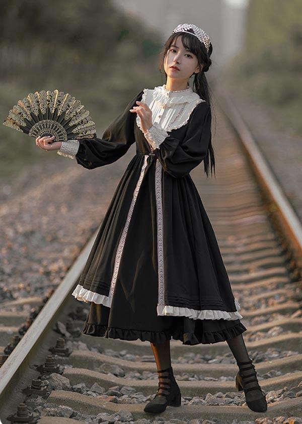 送料無料】ロリータ ゴシック ゴスロリ ワンピース Aライン Lolita