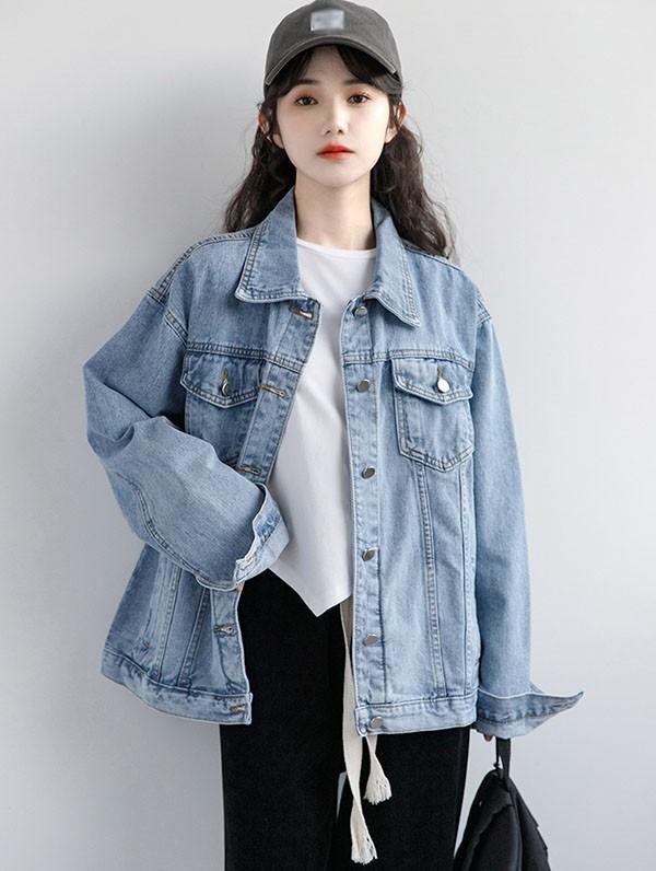 デニムジャケット レディース Gジャン アウター ゆったり オーバー