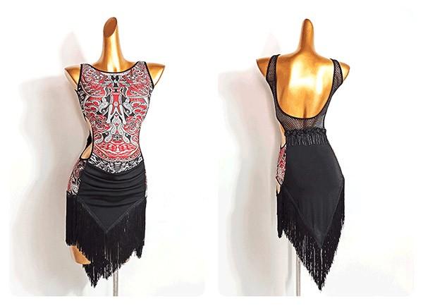 【送料無料】ラテンダンス ドレス 社交ダンス衣装 ダンスドレス セクシー パッド付き パンツ付き ラテン チャチャチャ タンゴ フリンジ キャバ ダンス服 ダンスウエア ワンピース 練習着 演出着 ステージ衣装 舞台衣装 演出用 S M L 2L 送料無料】ラテンダンス ドレス 社交ダンス衣装 ダンスドレス セクシー