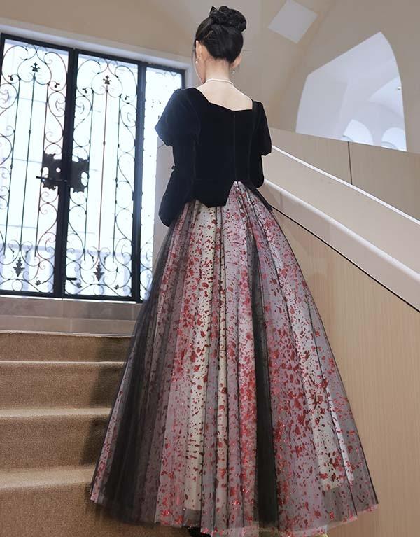 ドレス 大人 ピアノ 発表会 イブニングドレス パーティードレス ロングドレス 演奏会 結婚式 成人式 可愛い Aライン 長袖 大きいサイズ ワンピース 大人 上品 フォーマル ファスナー S M L XL 2XL 3XL ea079t2t2l9_3