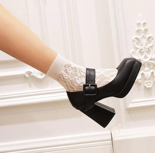 厚底 パンプス ロリータ靴 姫様 お嬢様 超美脚 レディース 太ヒール