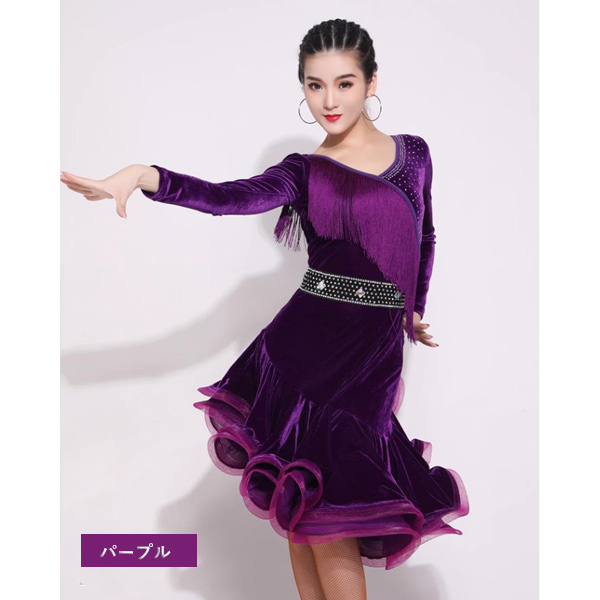 社交ダンス ドレス ラテンドレス ラテン ダンス衣装 ワンピース レディース ラテンダンスラテンドレス ワンピース ゴーゴーダンス_6