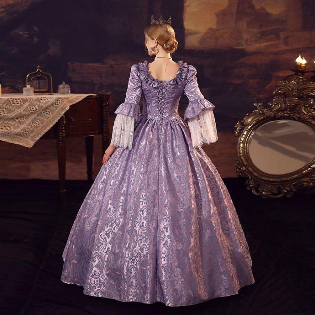 ドレス ロングドレス 編み上げタイプ ステージ衣装 お姫様ドレス ヨーロッパ風 貴族 王族服 ジュリエット 現代劇演出 パーティードレス 大人 学園祭 文化祭 コスプレ プリンセスドレス 忘年会 発表会 演奏会_9