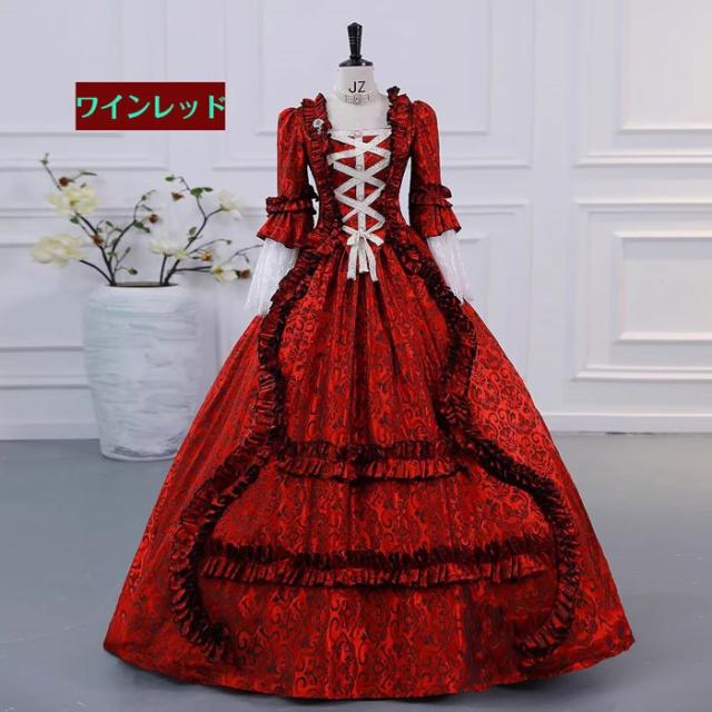 ドレス ロングドレス 編み上げタイプ ステージ衣装 お姫様ドレス ヨーロッパ風 貴族 王族服 ジュリエット 現代劇演出 パーティードレス 大人 学園祭 文化祭 コスプレ プリンセスドレス 忘年会 発表会 演奏会_12