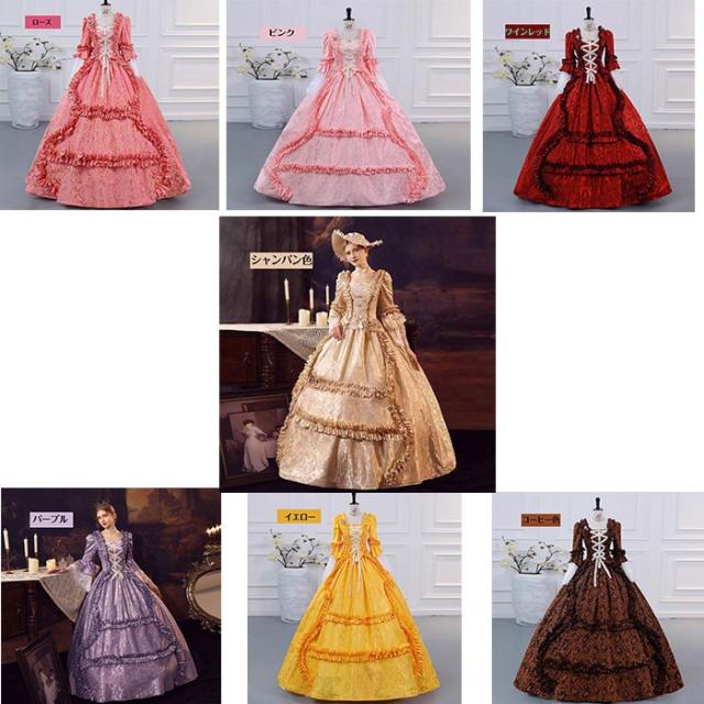 ドレス ロングドレス 編み上げタイプ ステージ衣装 お姫様ドレス ヨーロッパ風 貴族 王族服 ジュリエット 現代劇演出 パーティードレス 大人 学園祭 文化祭 コスプレ プリンセスドレス 忘年会 発表会 演奏会_1