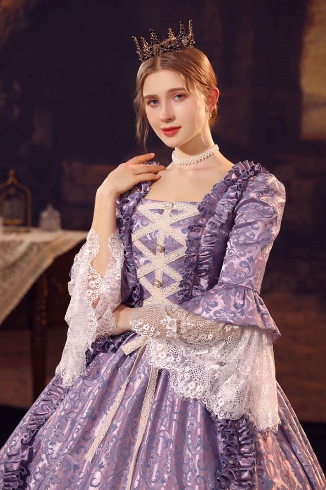 ドレス ロングドレス 編み上げタイプ ステージ衣装 お姫様ドレス ヨーロッパ風 貴族 王族服 ジュリエット 現代劇演出 パーティードレス 大人 学園祭 文化祭 コスプレ プリンセスドレス 忘年会 発表会 演奏会_8