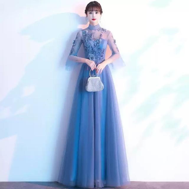 パーティードレス ロング丈 袖あり 発表会 成人式 結婚式 レディース ワンピース 花嫁 レースドレス 二次会 フォーマルドレス 大人 ピアノ発表会 舞踏会 演奏会 披露宴ドレス　大きいサイズ お呼ばれ dd132x0x0zu_5