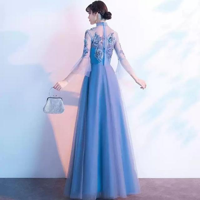 パーティードレス ロング丈 袖あり 発表会 成人式 結婚式 レディース ワンピース 花嫁 レースドレス 二次会 フォーマルドレス 大人 ピアノ発表会 舞踏会 演奏会 披露宴ドレス　大きいサイズ お呼ばれ dd132x0x0zu_7