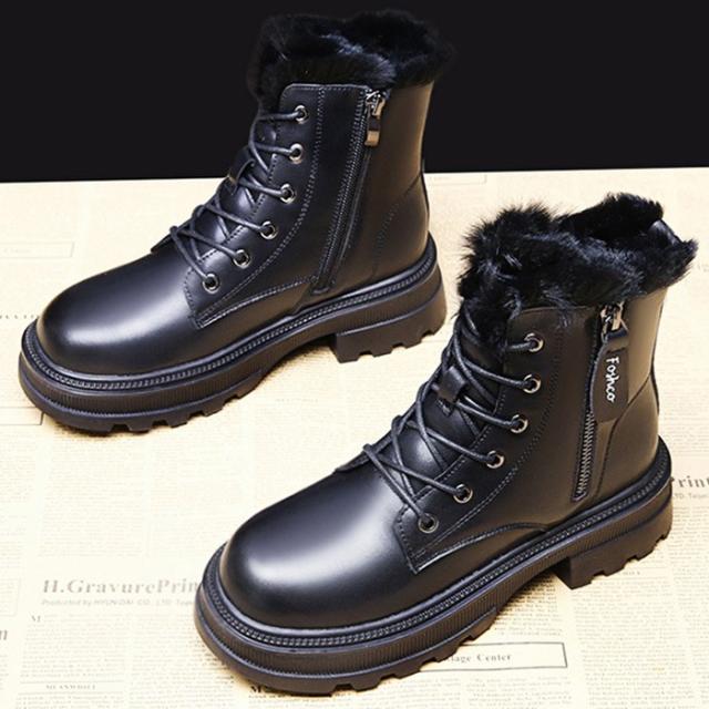 ショートブーツ レディース 防寒 撥水 裏ボア 厚底 22.0cm〜25.5cm 黒 白 秋冬 雪道 滑りにくい 暖かい カジュアル 通学 通勤 旅行 スノーブーツ