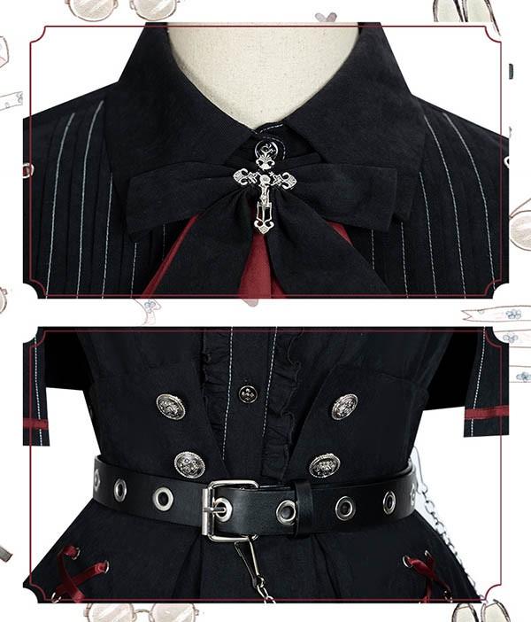 ミニロリ 軍服ロリータ フルセット ブラウス スカート 上下フルセット