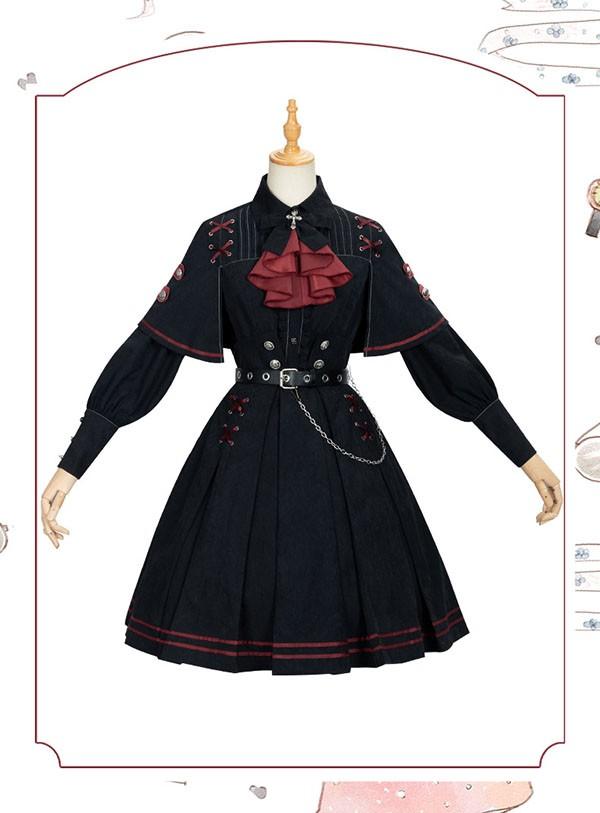 ミニロリ 軍服ロリータ フルセット ブラウス スカート 上下フルセット